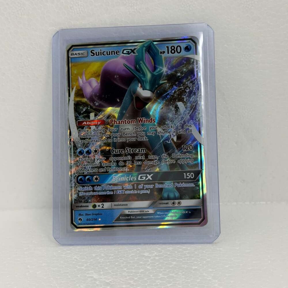 2018 Pokémon Sun & Moon Lost Thunder Suicune-GX #60/214 Ultra Rare Holo Card
